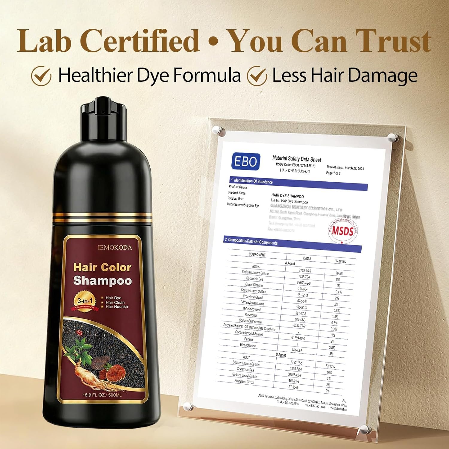 100% Gray Hair Coverage for Men & Women, Instant and Long-lasting Hair Color Shampoo in Minutes - Image 6