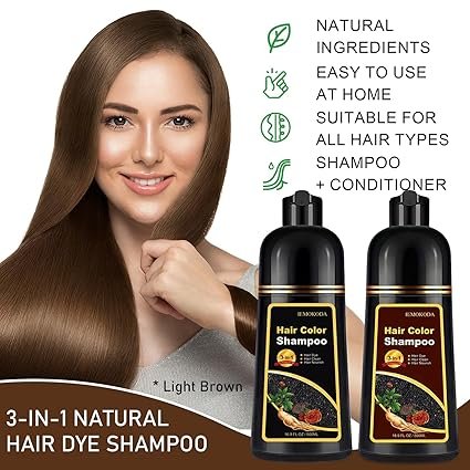 100% Gray Hair Coverage for Men & Women, Instant and Long-lasting Hair Color Shampoo in Minutes - Image 2