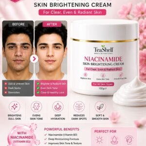 TeaShell Niacinamide Skin Brightening Cream For Men & Women | 100g
